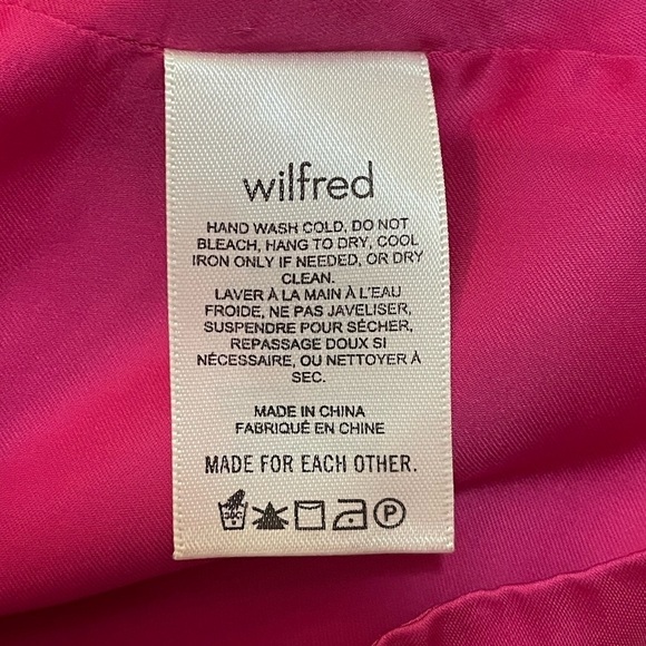 Wilfred Aritzia magenta pink satin ruched cropped tank top women’s size large - Picture 5 of 6